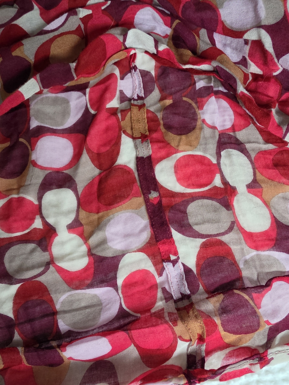 Coach Red Multi-Spot Infinity Scarf - Picture 5 of 6